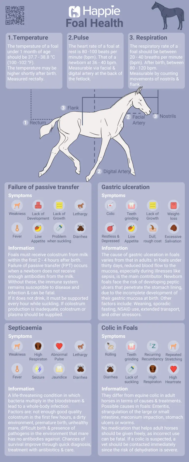 common foal diseases symptoms temperature pulse respiration average