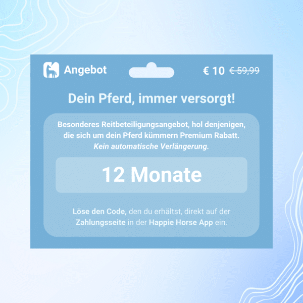 reitbeteiligung geld sparen angebot code happie pferd app